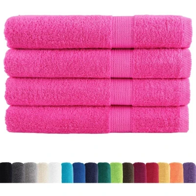 Image of vidaXL Premium Sauna Towels SOLUND 4 pcs Pink 80x200 cm 600 gsm