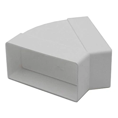 Image of Kair 45 Degree Horizontal Elbow Bend 110mm x 54mm 4 2 inch Rectangular Plastic Ducting Adaptor