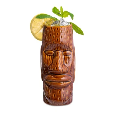 Image of bar@drinkstuff Easter Island Tiki Mug 14oz / 415ml Ceramic Hawaiian Cocktail