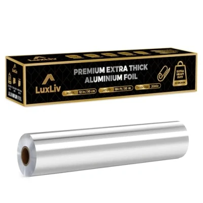Image of LuxLiv ® 50m Premium Heavy Duty 20 Micron Thick Kitchen Foil Catering Aluminium Tin Roll 30cm Wide