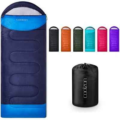 Image of Coolzon Outdoor Sleeping Bag for Camping, 3 4 Seasons, Adult Blanket, Small Packed Size, Ultralight Carry Bag, Soft, Thick and Warm, Travel, Hiking, Navy