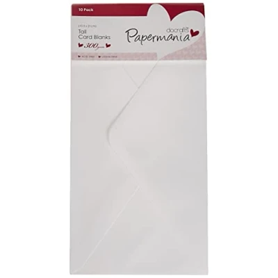 Image of Papermania 300 GSM Tall Card Blanks and Envelopes, Pack of 10, White