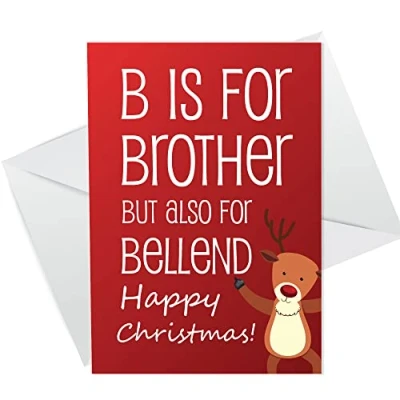 Image of FUNNY RUDE Christmas Card For Brother A6 Joke Him