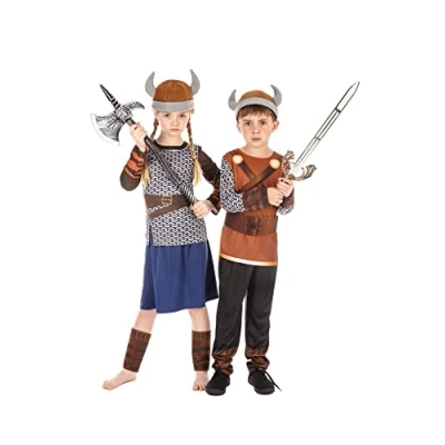 Image of Bristol Novelty CF207X (XL) Viking Girl Costume, Age 10 12 years old