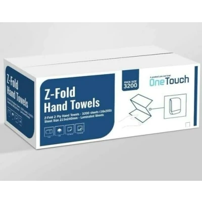 Image of WHITE 2 PLY Z FOLD PAPER HAND TOWELS MULTI TISSUE CASE of 3200