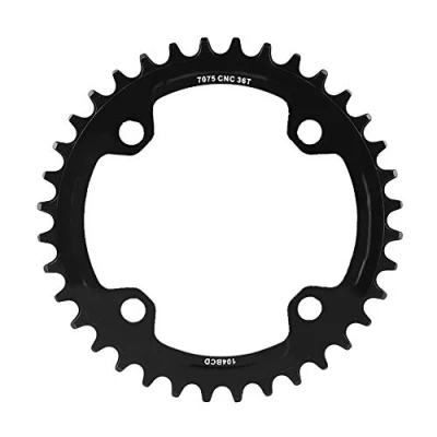 Image of Elprico Moutain Bike Chainring Set, 32/34/36/38T BCD 104 Mountain Steel Single Crank Chain Ring Repair Parts(36T Black)