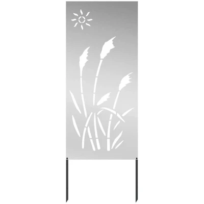 Image of vidaXL Garden Privacy Screen Silver 50 x 140 cm Galvanised steel