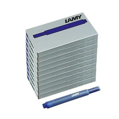 Image of Lamy T10 Set of 10 Ink Cartridges with Large Supply, Suitable for All Cartridge Fountain Pen Models, Contents 1.25 ml per Cartridge, 5 Pieces Pack, Colour Blue
