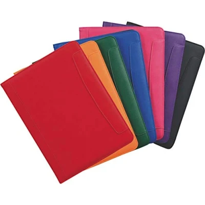 Image of Spicers A4 Leather Look Writing Conference Folder Folio Case Pink