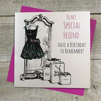 Image of white cotton cards Handmade to My Special Friend Remember Birthday Card, White, E21 sp
