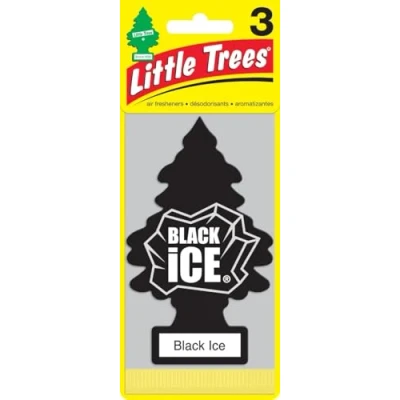 Image of Little Trees Hanging Car And Home Air Freshener, Black Ice (Pack Of 3)