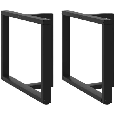 Image of vidaXL Dining Table Legs T Shaped 2 pcs Black 100x35x(72 73) cm Steel