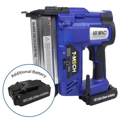 Image of 2 in 1 Nail &amp; Staple Gun Cordless Powerful Electric Heavy Duty Stapler Nailer Tacker 18V, 600 x Nails Staples Included Free Additional Battery