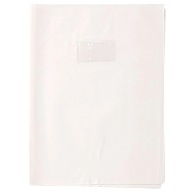 Image of Clairefontaine Ref 72227C Calligraphe PVC Exercise Book Protector Cover A4 (210 x 297mm) in Size, Label Holder for Easy Identification, Diamond Effect White Colour