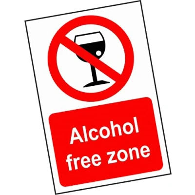 Image of Sticker Warning 1x Alcohol Free Zone Sign Vinyl for Your Safety Company School Kindergarten Office Factory 7,87x5,91 in Decal Office,