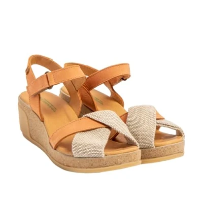 Image of El Naturalista Women&#039;s N5038 Leaves Sandal, Peach, 4.5 UK