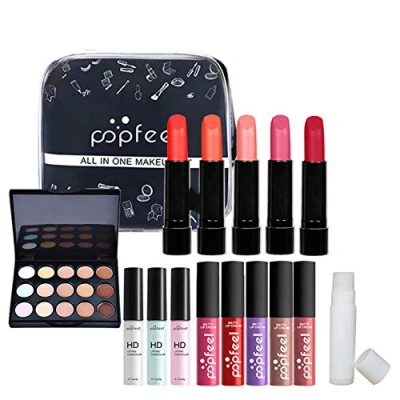 Image of FantasyDay All in one Makeup Set Gift Surprise Full Kit for Women Cosmetic Essential Starter Bundle Include Eyeshadow Palette Lipstick Blush Foundation Concealer Face Powder Lipgloss Brush