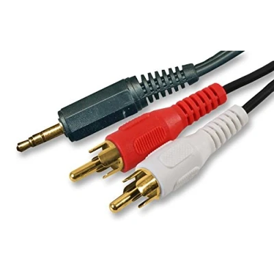 Image of Pro Signal PSG02705 3.5mm Stereo Jack Plug to 2x Phono (RCA) Plugs Lead, 3m, Black