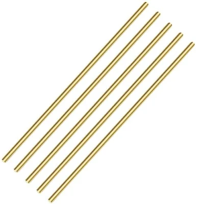 Image of 5PCS 4mm Brass Rod, Metal Solid Round Rod Pin Lathe Bar Stock for RC Model Airplane Helicopter DIY Craft 300mm Length
