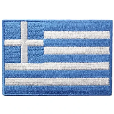 Image of Greece Flag Patch Embroidered Greek Applique Iron On Sew National Emblem
