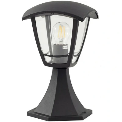 Image of Lindby Isidoro pillar lamp, black, height 28 cm, plastic