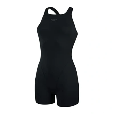 Image of Speedo Women&#039;s Eco Endurance+ Legsuit Swimsuit Chlorine Resistant Recycled Fabric Swim FitneS Training Holiday, Black, 3030