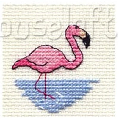 Image of Mouseloft Mini Cross Stitch Kit Flamingo, Stitchlets Collection