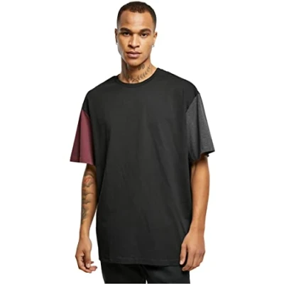 Image of Urban Classics Oversized Colorblock Print Tshirt, Men&#039;s, Size: Large, Black