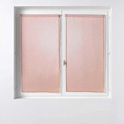 Image of Douceur d&#039;Intérieur, Pair of Sandra Straight Curtains 2 x 60 160 cm Pink