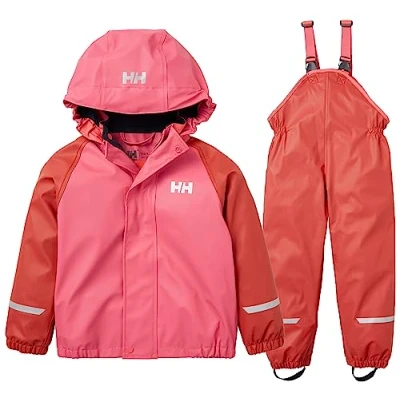 Image of Helly Hansen Kids Unisex K Bergen Fleece Pu Rainset 2.0, Poppy Red, 1