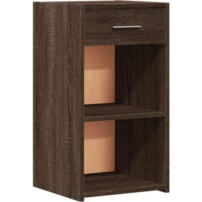 Image of vidaXL Bedside Cabinet Brown Oak 35x34x65 cm Engineered Wood