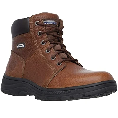 Image of Skechers Men&#039;s Workshire Classic Boots, Brown Embossed Leather, 10 UK