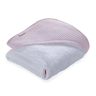 Image of Luxury Waffle Hooded Baby Towel Pink
