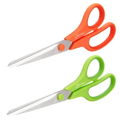 Image of Rapesco 1666 Germ Savvy Antibacterial, 21 cm Titanium Blade Soft Grip Handle Scissors, Assorted Colours, Pack of 2