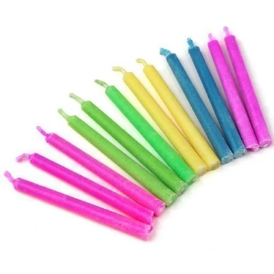 Image of Accessotech 12 x Multi Coloured Flame Birthday Cake Candles Angel Party Novelty Decorations