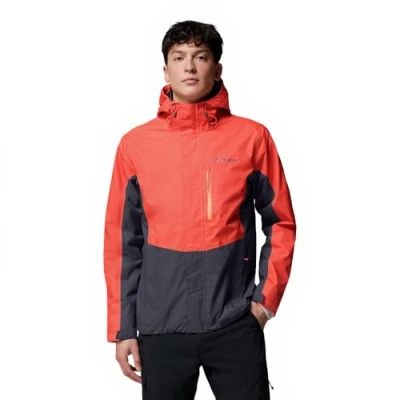 Image of Columbia Men&#039;s Pouring Adventure 3 Jacket, Waterproof Rain Zing, Shark, S