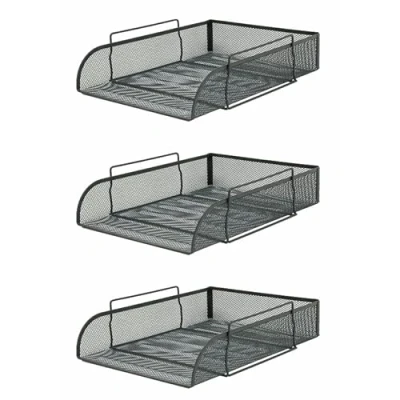 Image of OSCO Wiremesh Letter Tray (Portrait) Graphite (3 Pack)