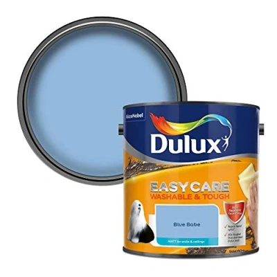 Image of Dulux Easycare Washable &amp; Tough Matt Emulsion Paint For Walls And Ceilings Blue Babe 2.5 Litres