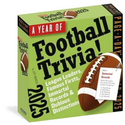 Image of Year of Football Trivia! Page A Day® Calendar 2025: League Leaders, Famous Firsts, Immortal Records &amp; Dubious Distinctions