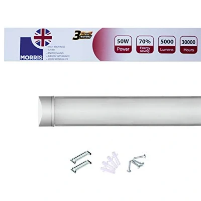 Image of Morris LED Batten Slimline Tube Light 2FT 3FT 4FT 5FT 6FT Wall/Ceiling Mount (6000k) (6FT (180cms))