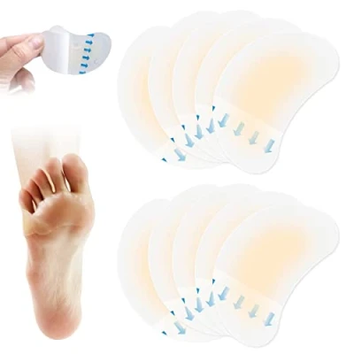 Image of 10 Pack Invisible Blister Plasters Hydrocolloid Cushion Gel Guard Pads Waterproof Bandages for Heel and Skin, Faster Healing Wound