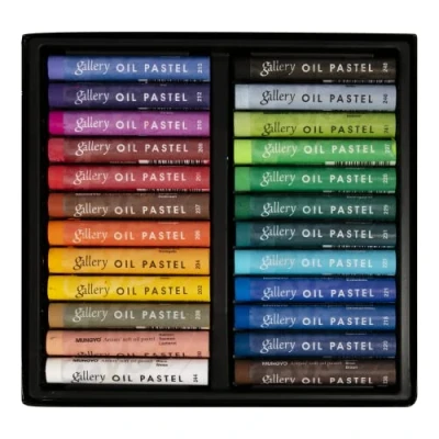 Image of Gallery Oil Pastels Premium, thickness 10 mm, L: 7 asstd colours, 24asstd