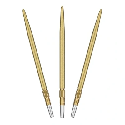 Image of TARGET Darts Swiss Point SLK Luke Littler Dart Points (3 Pack Set of Tips) 42MM Gold Rough Textured Points, Replacement Steel Tips, Professional Accessories