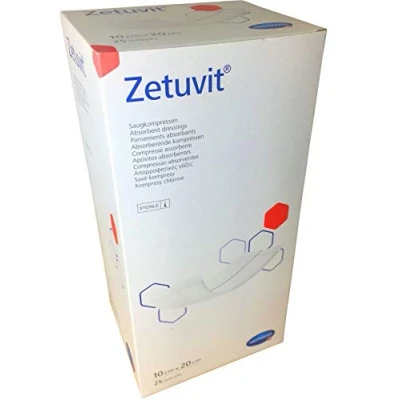Image of Hartmann Zetuvit Sterile Absorbent Dressing Pads, 10cm x 20cm, Pack of 25