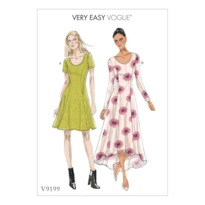 Image of Vogue Patterns 9199 A5,Misses Dress,Sizes 6 14, Tissue, Multicoloured, 15 x 0.5 22 cm
