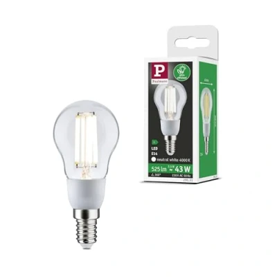 Image of Paulmann 29130 Eco Line Filament 230V LED Drop E14 1 Pack 100mm 525lm 2.5W 3000K Clear lamp, 2.5 W