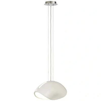 Image of Pasion Oval Pendant 3 Light E27, Gloss White/Polished Chrome