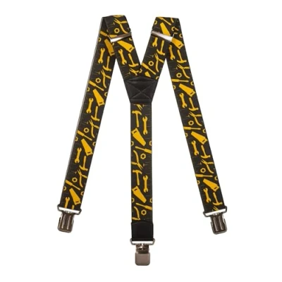 Image of Olata Heavy Duty Tool Pattern Braces/Suspenders (Black) 5cm. Y Shape