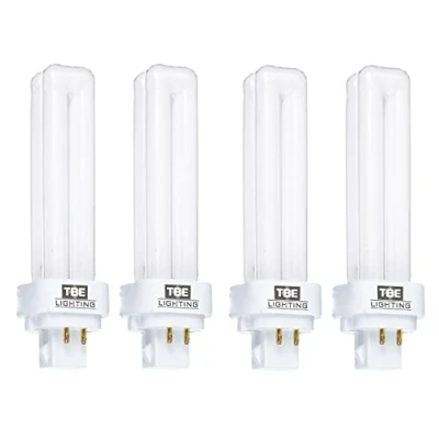 Image of TBE LIGHTING 13w G24Q 1 4 Pin CFL Lamp Pack of Units Cool White 4000K, 900 Lumen/Double Turn Compact Fluorescent Light