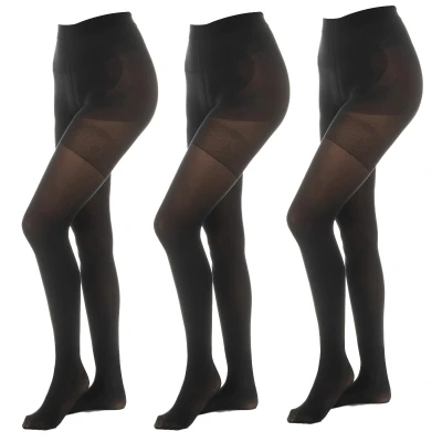 Image of Jolie Folie Womens Pack 3 Push up Panties 50 Den MICRO woman Black Polyamide Size Large